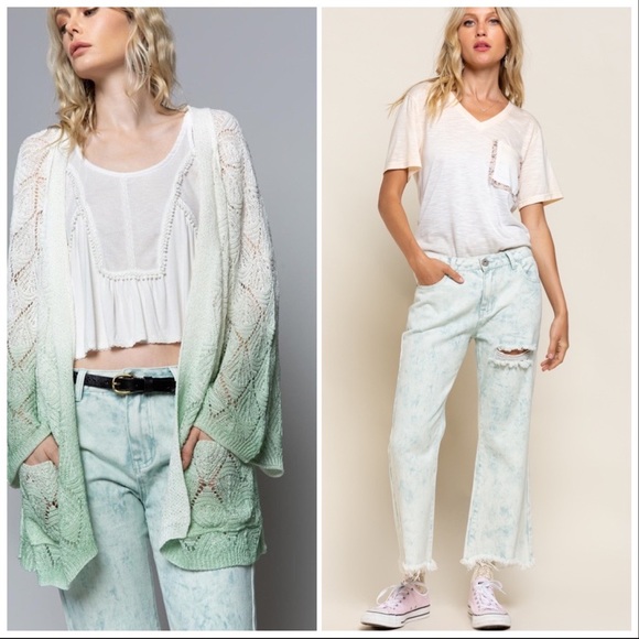 POL Tye Die Fitted Flare Demin Jeans - Picture 3 of 12